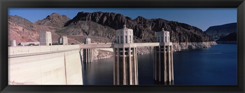 Framed Dam on the river, Hoover Dam, Colorado River, Arizona, USA Print