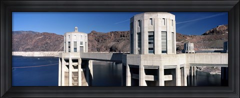 Framed Dam on a river, Hoover Dam, Colorado River, Arizona-Nevada, USA Print