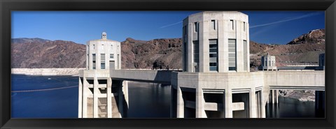 Framed Dam on a river, Hoover Dam, Colorado River, Arizona-Nevada, USA Print