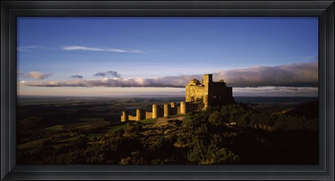 Framed Castle on a hill, Loarre Castle, Huesca, Aragon, Spain Print
