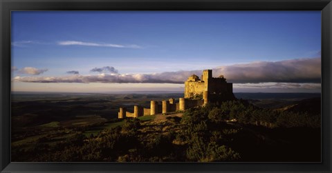 Framed Castle on a hill, Loarre Castle, Huesca, Aragon, Spain Print