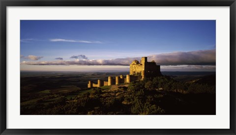 Framed Castle on a hill, Loarre Castle, Huesca, Aragon, Spain Print