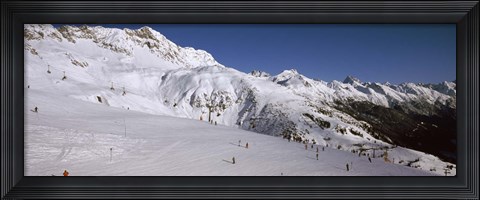 Framed Tourists in a ski resort, Sankt Anton am Arlberg, Tyrol, Austria Print