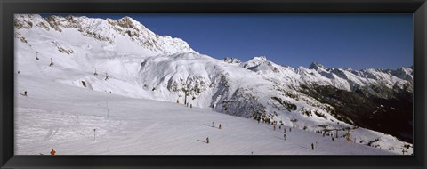 Framed Tourists in a ski resort, Sankt Anton am Arlberg, Tyrol, Austria Print