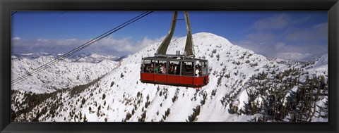 Framed Overhead cable car in a ski resort, Snowbird Ski Resort, Utah Print