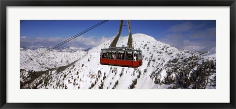 Framed Overhead cable car in a ski resort, Snowbird Ski Resort, Utah Print