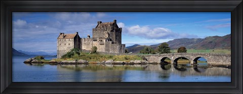 Framed Castle on an island, Eilean Donan, Loch Duich, Dornie, Highlands Region, Scotland Print