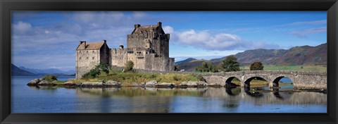 Framed Castle on an island, Eilean Donan, Loch Duich, Dornie, Highlands Region, Scotland Print