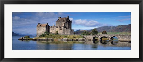 Framed Castle on an island, Eilean Donan, Loch Duich, Dornie, Highlands Region, Scotland Print