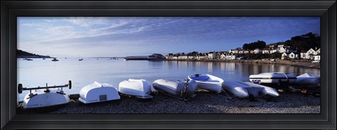Framed Boats on the beach, Instow, North Devon, Devon, England Print