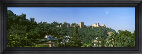 Framed Palace viewed from Sacromonte, Alhambra, Granada, Granada Province, Andalusia, Spain Print