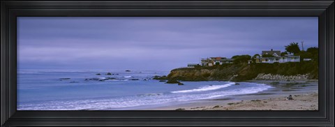 Framed Beach at dusk, Cayucos State Beach, Cayucos, San Luis Obispo, California, USA Print