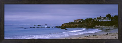 Framed Beach at dusk, Cayucos State Beach, Cayucos, San Luis Obispo, California, USA Print