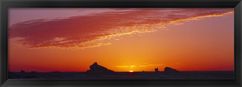 Framed Silhouette of rock formations in a desert, White Desert, Farafra Oasis, Egypt Print