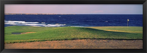 Framed Golf course at dusk, The Cascades Golf And Country Club, Soma Bay, Hurghada, Egypt Print