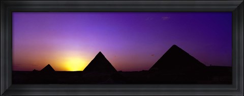 Framed Giza at dusk, Egypt Print