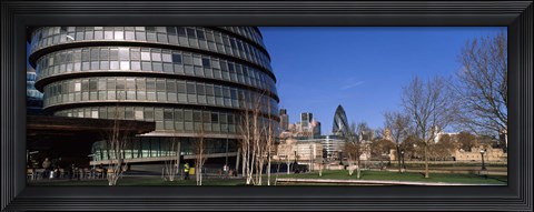 Framed Buildings in a city, Sir Norman Foster Building, London, England Print
