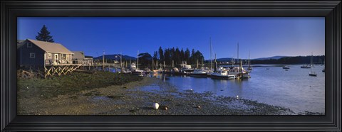 Framed Harbor in a national park, Bernard Harbor, Acadia National Park, Mount Desert Island, Hancock County, Maine, USA Print