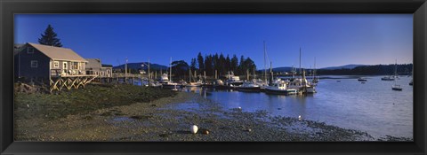 Framed Harbor in a national park, Bernard Harbor, Acadia National Park, Mount Desert Island, Hancock County, Maine, USA Print