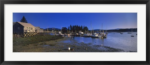 Framed Harbor in a national park, Bernard Harbor, Acadia National Park, Mount Desert Island, Hancock County, Maine, USA Print