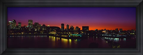 Framed City lit up at dusk, Montreal, Quebec, Canada 2010 Print