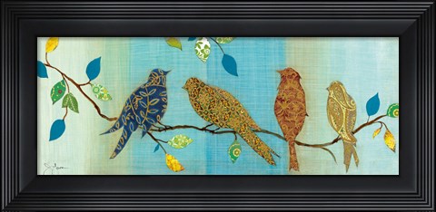 Framed Bird Chat I Print