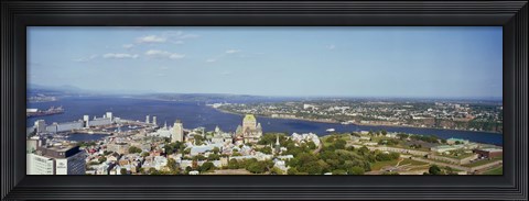 Framed High angle view of a cityscape, Chateau Frontenac Hotel, Quebec City, Quebec, Canada 2010 Print