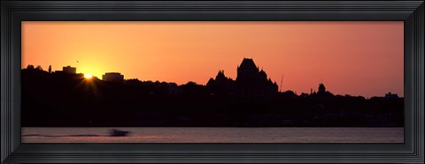 Framed City at sunset, Chateau Frontenac Hotel, Quebec City, Quebec, Canada Print