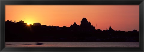 Framed City at sunset, Chateau Frontenac Hotel, Quebec City, Quebec, Canada Print