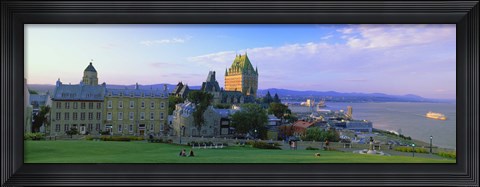 Framed Grand hotel in a city, Chateau Frontenac Hotel, Quebec City, Quebec, Canada Print