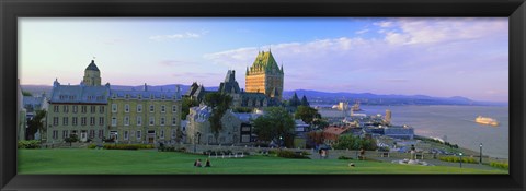 Framed Grand hotel in a city, Chateau Frontenac Hotel, Quebec City, Quebec, Canada Print