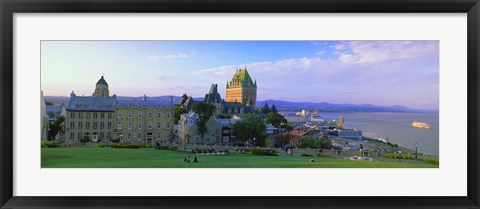 Framed Grand hotel in a city, Chateau Frontenac Hotel, Quebec City, Quebec, Canada Print