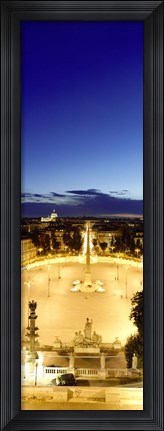 Framed Town square with St. Peter&#39;s Basilica in the background, Piazza del Popolo, Rome, Italyy (vertical) Print