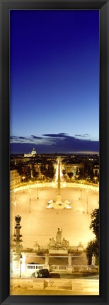 Framed Town square with St. Peter&#39;s Basilica in the background, Piazza del Popolo, Rome, Italyy (vertical) Print