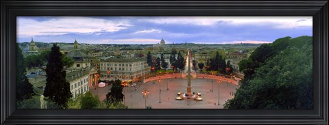 Framed Town square with St. Peter&#39;s Basilica in the background, Piazza del Popolo, Rome, Italy (horizontal) Print