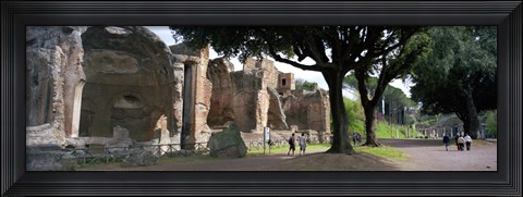 Framed Tourists at a villa, Hadrian&#39;s Villa, Tivoli, Lazio, Italy Print
