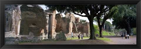 Framed Tourists at a villa, Hadrian&#39;s Villa, Tivoli, Lazio, Italy Print