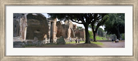 Framed Tourists at a villa, Hadrian&#39;s Villa, Tivoli, Lazio, Italy Print