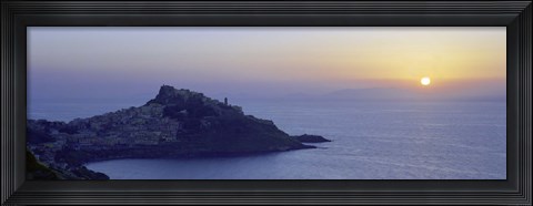 Framed Town at a coast, Castelsardo, Sassari, Sardinia, Italy Print
