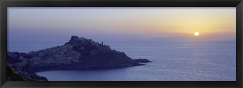 Framed Town at a coast, Castelsardo, Sassari, Sardinia, Italy Print