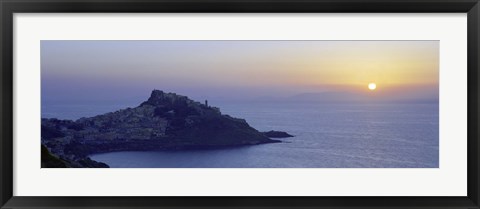 Framed Town at a coast, Castelsardo, Sassari, Sardinia, Italy Print