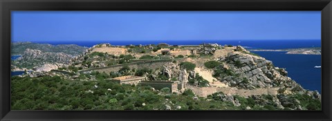 Framed Island in the sea, Capo D&#39;Orso, Sardinia, Italy Print