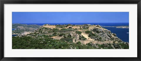 Framed Island in the sea, Capo D&#39;Orso, Sardinia, Italy Print