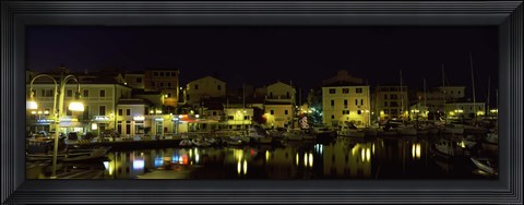 Framed Boats at a harbor, La Maddalena, Arcipelago Di La Maddalena National Park, Sardinia, Italy Print