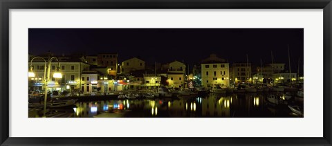 Framed Boats at a harbor, La Maddalena, Arcipelago Di La Maddalena National Park, Sardinia, Italy Print