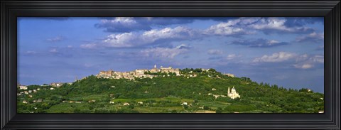 Framed Town on a hill, Montepulciano, Val di Chiana, Siena Province, Tuscany, Italy Print