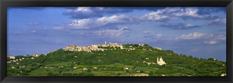 Framed Town on a hill, Montepulciano, Val di Chiana, Siena Province, Tuscany, Italy Print