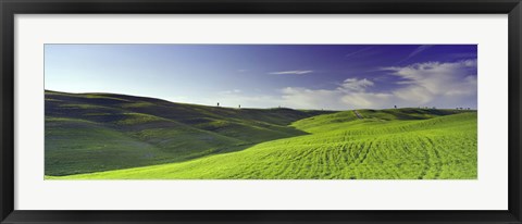 Framed Clouds over landscape, Val D&#39;Orcia, Siena Province, Tuscany, Italy Print