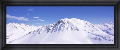 Framed Snowcapped mountain range, Ski Stuben, Arlberg, Vorarlberg, Austria Print