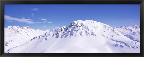 Framed Snowcapped mountain range, Ski Stuben, Arlberg, Vorarlberg, Austria Print